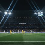 Liga Champions 2026 dengan suasana stadion malam hari dan atmosfer pertandingan Eropa